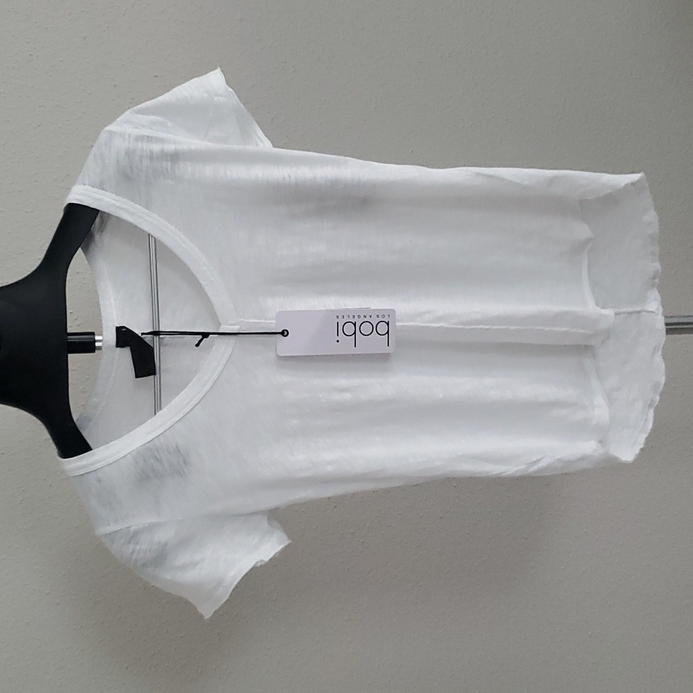 Bobi Los Angeles- Center Seam Short Sleeve Tee - White